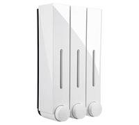 SvaTao Shampoo Dispenser for Shower Wall 3 Chamber Shampoo and Conditioner Dispenser Shampoo Dispenser Bathroom 3 Chamber No Drill Body Wash Soap Dispenser Set for Hotel Bathroom