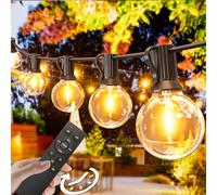 Svater Festoon Lights Remote Control, 30M Garden Lights Dimmable 1/2/4H Timer 3 Modes Connectable,52 Shatterproof 1W LED G40 Bulbs,2700K Warm White Waterproof IP45 for Garden, Yard, Terrace, Wedding
