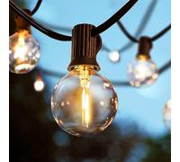 Svater Outdoor String Lights Main Powered 100FT, 30M Linkable Festoon Lights 52 LED G40 Plastic Bulbs Waterppoof IP45 Garden Lights for Patio Backyard Party Wedding Cafe