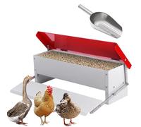 Svauoumu Automatic Chicken Feeder, Galvanised Feeder For 5kg Feed, Rainproof Feeder For Chickens, Turkeys, Geese, Ducks, Automatic Treadle Feeder