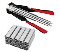 Svauoumu Hog Ring Pliers Kit with 2500pcs Galvanised Fence Hog Rings, Auto Fencing Manual Fastener Staple Pliers,for Maintenance and Repair Tool for Pet Cages Chicken Cage Fencing Wire