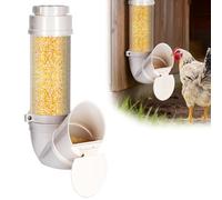 Svauoumu PVC Chicken Food, Automatic Chicken Food, 3 kg, Large Capacity, PVC Pipe, Poultry Feeder with Rain Cover, No Waste Gravity Chicken Food for Ducks, Turkeys, Geese, Quails (3 kg)