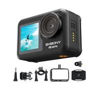 SVBONY ACT20 4K 60FPS Dual-Screen Underwater Camera（SVGO2 Upgraded Version） | Action Camera with EIS 2.0, 12m Underwater (No Case), Voice Command, 2x1350mAh Batteries for Surfing, Snorkeling