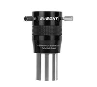 SVBONY SV216 2X Barlow Lens, 1.25inch FMC 4-Elements APO Apochromatic Barlow, Double Magnification Telescope Accessories for Planetary Visual and Photography