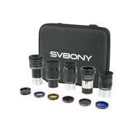Svbony SV233 Telescope Accessory Kit for Adults, 7-21 mm Zoom Eyepiece,3.2 mm 58°, 25 mm, 32 mm SPL Eyepiece, 2x Barlow Lens, LRGB, Moon, Variable Polarizer Filter, with Portable Bag, for Visual