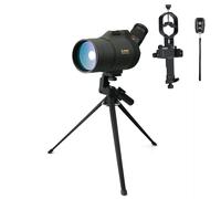 Svbony SV41 Mak Spotting Scope with Tripod, Smartphone Adapter, Wireless Controller, 25-75x70mm Angled Compact Maksutov Spotter Scope, BAK4 FMC Waterproof for Digiscoping, Target Shooting