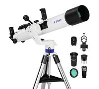 SVBONY SV520 Telescope for Adults High Powered, 90mm Aperture 800mm Focal Length, Refractor with AZ Mount, Telescope Kit for Beginners with PL10, K25 Eyepiece, Barlow Lens, Phone Mount