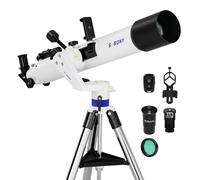 SVBONY SV520 Telescope for Adults High Powered, 90mm Aperture 800mm Focal Length, Refractor with AZ Mount, Telescope Kit for Beginners with K25 Eyepiece, Barlow Lens, Phone Mount