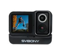 SVBONY SVGo Action Camera 4k 30fps, Underwater Camera IPX8 Waterproof 30M, Sport Cameras Dual IPS Screen, F2.0/F1.4 Dual Lens, 145 Wide Angle, 6-Axis EIS Anti-Shake for Sports, Cycling, Selfie, Vlog