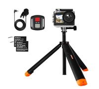 SVBONY SVGo2 Action Camera 4K30FPS 50MP, Waterproof Housing Underwater Camera 30M, 5X Zoom Touch Screen, with Wired Microphone, Floating Selfie Stick, 6 Anti-shake EIS, Remote Control, for Sports Vlog