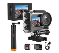 SVBONY SVGo2 Action Camera 4K30FPS, 5X Zoom Touch Screen Sports Camera, 100FT Waterproof Cameras, with Floating Selfie Stick, Wired Microphone, EIS, 2 Batteries, WiFi Remote Control, for Sports Vlog
