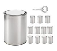 SVCEQZE 12 Pieces Metal Paint Pail, 500ml Tinplate Paint Pail With Lid, 3.2 X 3.7 Inches Unlined Paints Cans, Multipurpose Metal Empty Cans For Paints Storage And More