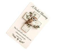 SVCEQZE Bird Pocket Cross,Christian Handmade Keepsake | Bird Pocket Cross with Scripture Card | for Adults Teens Friends Family Prayer Meditation Bible Study