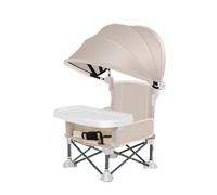 SVCEQZE Foldable Baby Travel Seat Booster, 38x31x37cm High Chair Booster Seat, Baby Feeding Chair, Camping Chair with Canopy and Removable Tray, Folding Booster Seat with Aluminum Alloy Supports