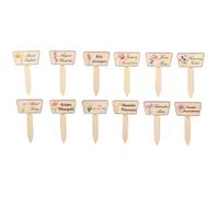 SVCEQZE Garden Markers, Decorative Wood Plant Sticks Labels - Reusable Name Stakes for Vegetables, Fruits, Flowers, Trees