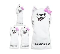 SVCEQZE Golf Club Head Covers For Woods - 4X Dog Design Driver Head Covers For Golf Clubs Men,Stylish Protection Headcovers With Soft Plush Lining, Fits Right Handed Putters