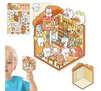 SVCEQZE Miniature Scene Stickers | 3D Effect Hand Account Decals | Scrapbooking Decoration Tool, Mobile Phone Case Decals for Kids Adults