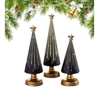 SVCEQZE Pack of 3 Night Starry Christmas Trees with LED Light, Resin Gradient Christmas Tree, Starry Nights Trees, Festive Party Accessories for Office, Home, Student Room, School, Car, Birthday