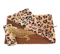 SVCEQZE Portable Leopard Sleeping Bag, Reptile Sleeping Bed, Bearded Dragon Sleeping Bed, Blanket Hamster Bed With Pillow, Hamster Sleeping Bag, Bearded Dragon Tank Accessories Sleeping Bag, 33x21cm