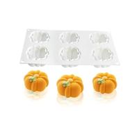 SVCEQZE Pumpkin Mould, 6-Compartment Chocolate Mould, Non-Stick Baking Mould with Easy Demoulding for Autumn and Halloween Cakes, Desserts and Sweets