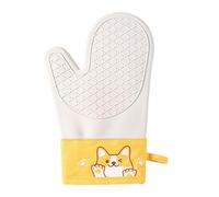 SVCEQZE Silicone Oven Mitts | Non-slip Silicone Kitchen Oven Gloves - Double-layer Insulated Thicken Cotton Liner Dog Pattern Mittens for Cooking Bakery Grilling Barbecue Stove Pizza Outdoor