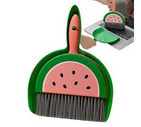 SVCEQZE Small Broom Dustpan,Fruit Hand Broom Dustpan Set - Cartoon Little Housekeeping Helper Set, Portable Whisk Brooms Small Dustpan Set for Kids Adults