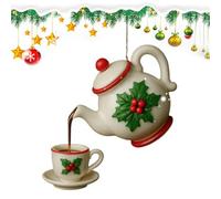 SVCEQZE Teapot Christmas Ornaments,2D Acrylic Cute Ornaments for Christmas Tree - Holiday Decor Party Bag Charm for Fireplace Shelf Garden Indoor Window Yard Living Room Wall