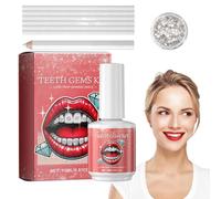 SVCEQZE Tooth Gem Kit, Di-y Tooth Gem Kit, Teeth Decorations, Crystal Tooth Decorations, Removable Tooth Gems with GIue, Shiny Removable Tooth Jewelry Ornaments for Cosplay & Party Decoration