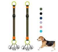 SVD.PET 2 Packs Dog Doorbells to Go Outside for Potty Training, Puppy Dog Bells with Hanging Ring Attachable to Door Knob or Anywhere Near The Door, Height Adjustable, Loud Jingle Bells (Army Green)