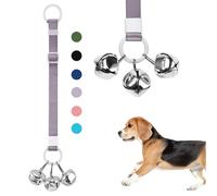 SVD.PET Dog Door Bell with Hanging Ring, Dog Bells to Go Outside for Potty Training, Can Attach to Door Knob or Anywhere Near The Door, Height Adjustable, Loud Jingle Bells for Puppies (Light Purple)