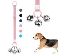 SVD.PET Dog Door Bell with Hanging Ring, Dog Bells to Go Outside for Potty Training, Can Attach to Door Knob or Anywhere Near The Door, Height Adjustable, Loud Jingle Bells for Puppies (Light Pink)
