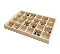 Svea Display Premium Grade Beige Velvet Jewelry Organization Tray 24 Grids Removable and Rearrangeable Dividers Drawer Insert Closet Organizer Stackable