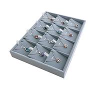 Svea Display Premium Quality Grey Velvet Stackable Organizer Tray Pendant Necklace Jewelry Storage Store Home Drawer Closet Inserts Dividers with Removable Tabs
