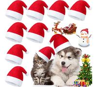 Svee 8 Pieces Christmas Santa Hats for Small Dogs Cats with Adjustable Chin Strap Xmas Costumes Supplies 3D Christmas Dogs Hats for Pet Puppy Kitten Winter Party Dress up Props Gifts(Simple Pattern)
