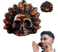 SVELNIO Aztec Ghost Whistle Bronze Ware Demon Skull Whistle Authentic Human Sounding Screams 125 db Authentic Aztec Bagpipes for Collectible Day of the Dead Gifts for Men Women Who Have It All