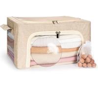SVELNIO Cashmere Sweater Storage Bag,Moth Proof with Natural Cedar Ball,Stackable Organizer Box with Zipper and Handles,Breathable Cashmere Protection Pouch, Fits Most Closets