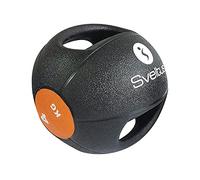 Sveltus Medicine Ball with Handles,Black/Orange, (Available Weights: 4, 6, 8 and 10 kg) (4)