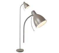 firstchoicelighting Modern Grey Reading Light, 156cm Height Floor Lamp, Adjustable Direction, Foot Switch, LED Compatible
