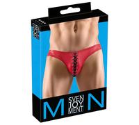 Svenjoyment - Black Lace-up Men's Briefs (Red) - M