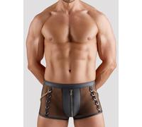 Svenjoyment Black Wetlook Fishnet Chain Zip Boxers - XL - Black Black