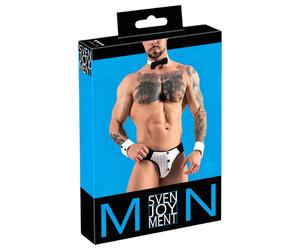 Svenjoyment - Men's Waiter Thong Costume Set (Black & White) - L