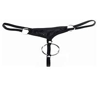 Svenjoyment Underwear Small Black Men's String with Penis Ring