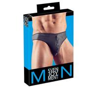 Svenjoyment Underwear Men's G-String with Rhinestone Zip, X-Large, Black