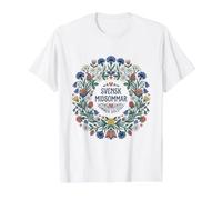 Svensk Midsommar Swedish Summer Solstice Floral Wreath Value Graphic T-Shirt, Men, White, M