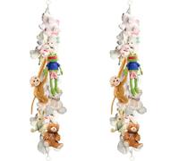 Svepndic 2 Pack Boho Toy Storage Chain Hanging Stuffed Animal Storage Chain with Clips, 79" Animal Toy Holder for Stuffed Animal Display Chain Macrame Wall Toy Storage Decor