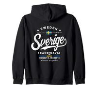 Sverige Scandinavia Midsommar Swedish Flag Sweden Zip Hoodie