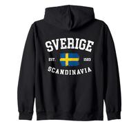 Sverige Scandinavia Midsommar Swedish Flag Sweden Zip Hoodie