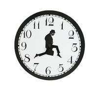 Sveudvdis Ministry of Silly Silent Walks Clock, 12 inch Non-Ticking Silly Walk Wall Clock, A Interesting Wall Clock for Bedroom Kitchen Living Room, Novelty Home Decor Gift (Black)