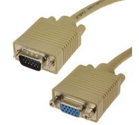 SVGA Cable HD15 Extension Lead Male to Female 1m Beige