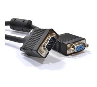 SVGA Monitor Extension Cable HD15 15 pin Lead Male to Female 10m BLACK